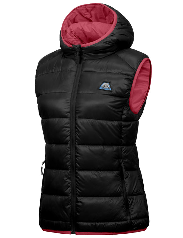 Women's Water-Resistant Hiking Puffer Vest with Hood