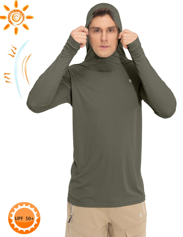 Men's UPF 50+ Sun Protection Shirt Stretch Lightweight Hoodie MP-US-DK