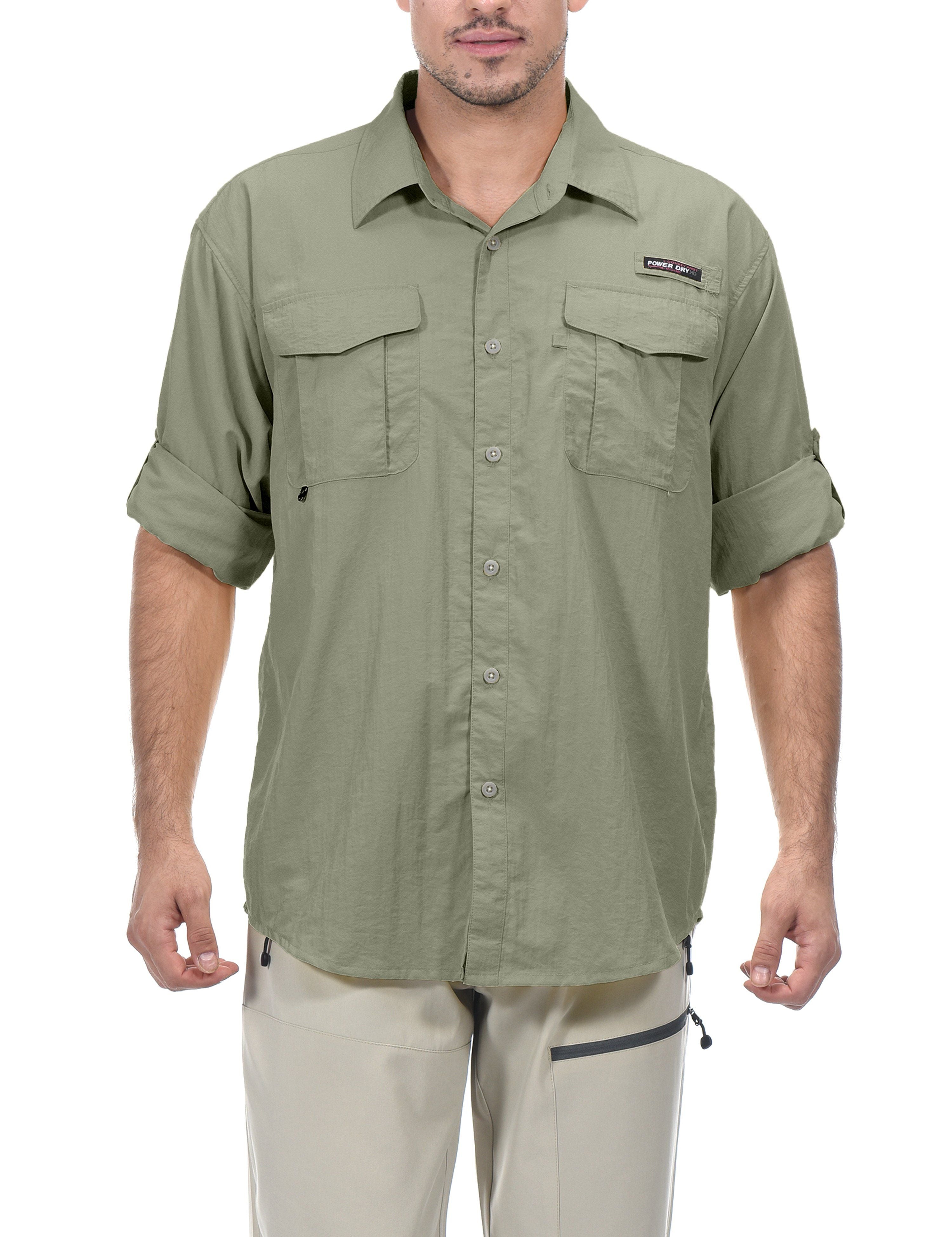 Men's UPF 50+ Long Sleeve Fishing Shirts Sun Protection Breathable