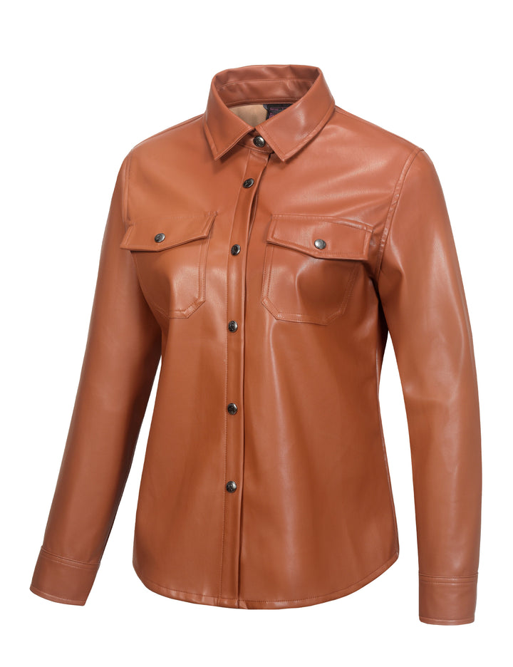 Women's Leather Jacket Waterproof Stretch Faux Leather Jacket for Men Casual MP-US-DK