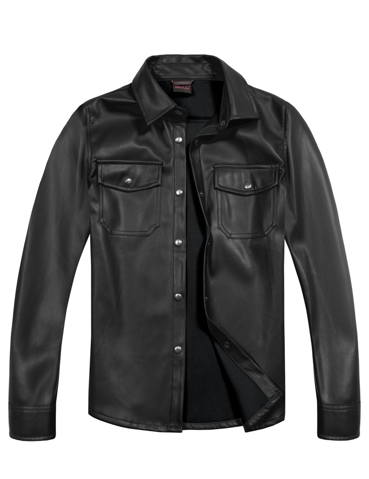 Women's Leather Jacket Waterproof Stretch Faux Leather Jacket for Men Casual MP-US-DK