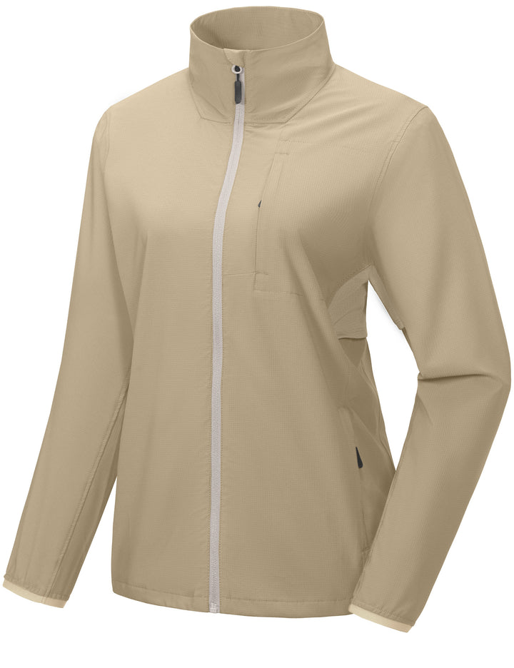 Women's Woven Jacket Lightweight Breathable Windproof UPF50+ Outdoor Hiking Golf Shirt YZF US-DK