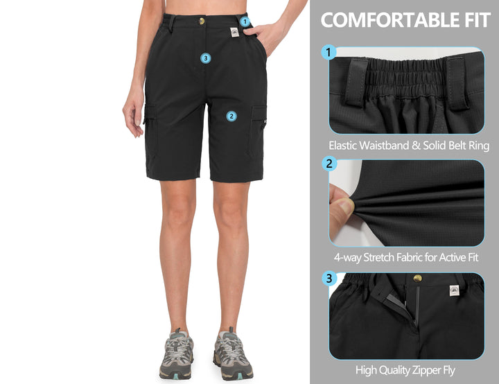 Women's 10 Inch Hiking Cargo Shorts for Summer MP-US-DK