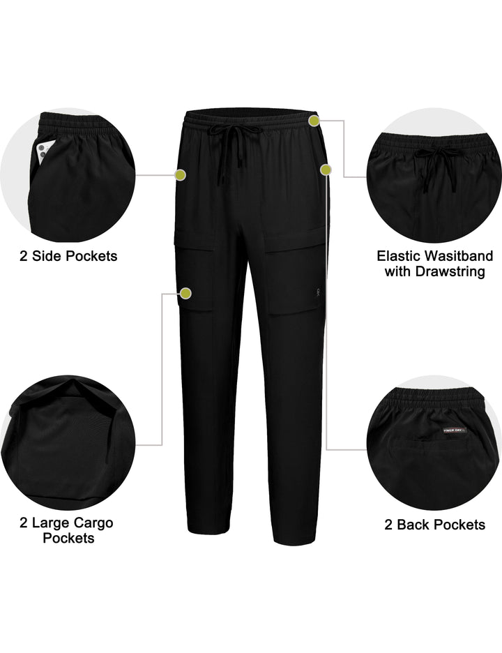 Men's Cargo Joggers Lightweight Quick Dry Hiking Pants Workout Lounge Casual Outdoor YZF US-DK