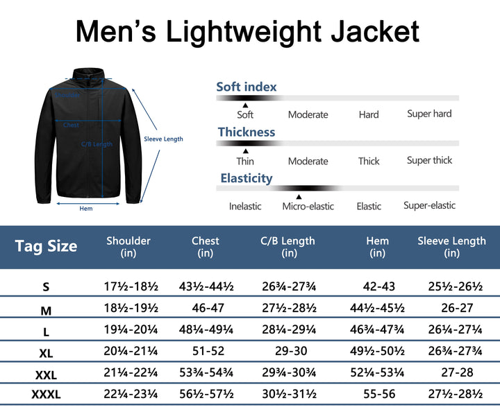 Men's Lightweight Woven Jacket with Windbreak Resistant Sun Protection Softshell Jacket For Runing Hiking MP-US-DK