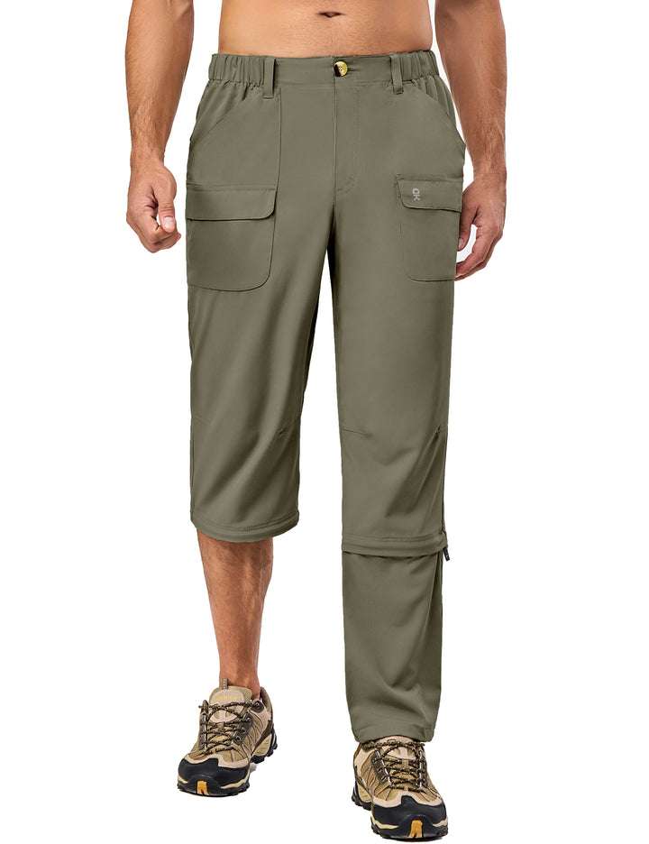 Men's Convertible Pants Zip-Off Quick-Dry Hiking Fishing Travel Pants MP-US-DK