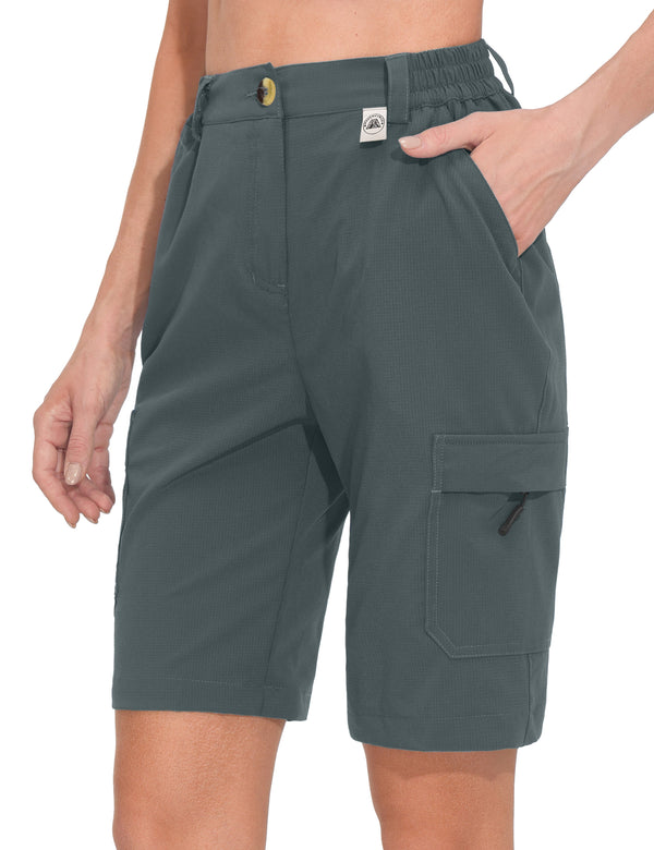 Women's 10 Inch Hiking Cargo Shorts for Summer MP-US-DK