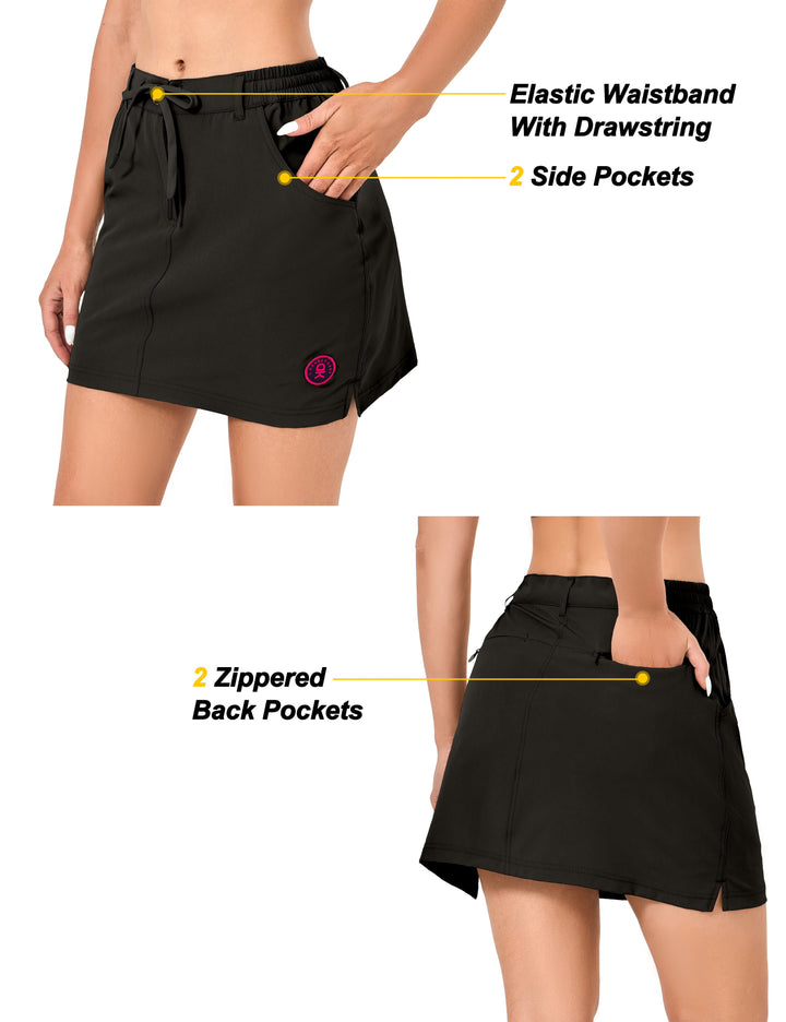 Women's Athletic Golf Skort 16 Inches Build-in Skirt YZF US-DK