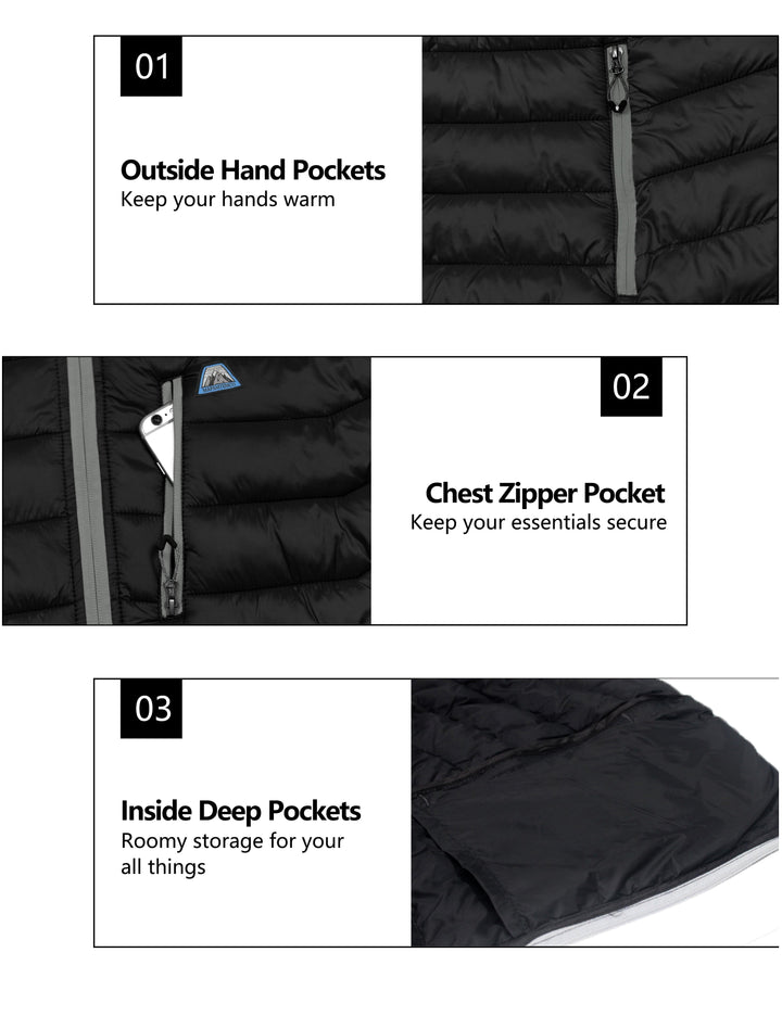 Men's Packable Jacket Hooded Windproof Winter Coat with Recycled Insulation MP-US-DK