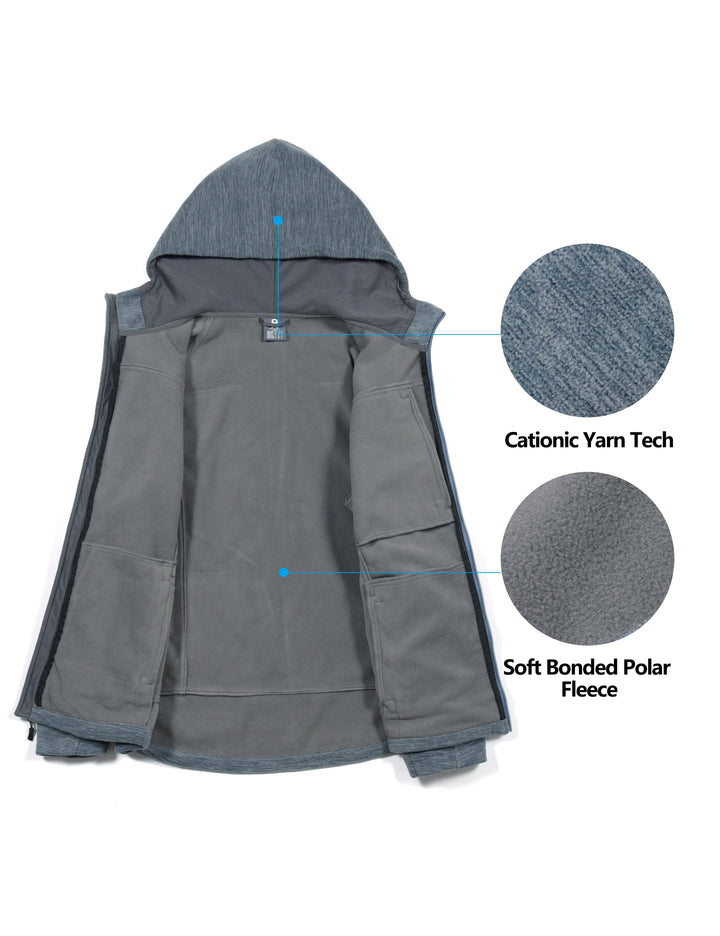Men's Polar Warm Fleece Jackets for Hiking Travel YZF US-DK