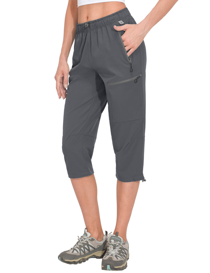 Women's Quick Dry Lightweight Travel Casual 3/4 Pants Capri Shorts MP-US-DK