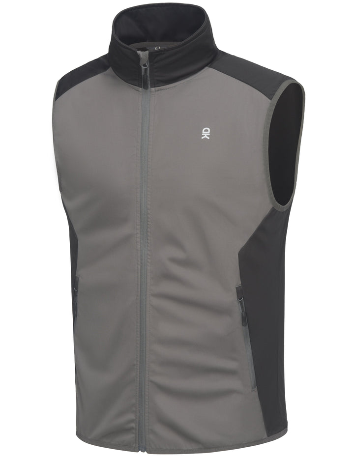 Men's Golf Vest, Windproof Softshell Sleeveless Jacket for Running Hiking MP-US-DK