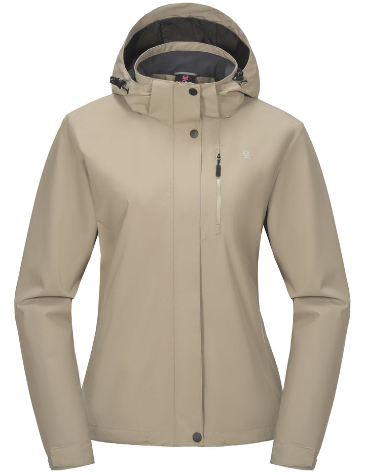 Women's Lightweight Hooded Waterproof Rain Jacket  for Travel Hiking Golf MP-US-DK