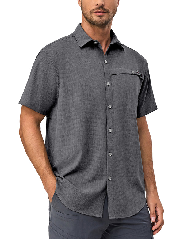 Men's UPF 50+ Short Sleeve Shirt,  Air-Holes Fishing Hiking Shirt