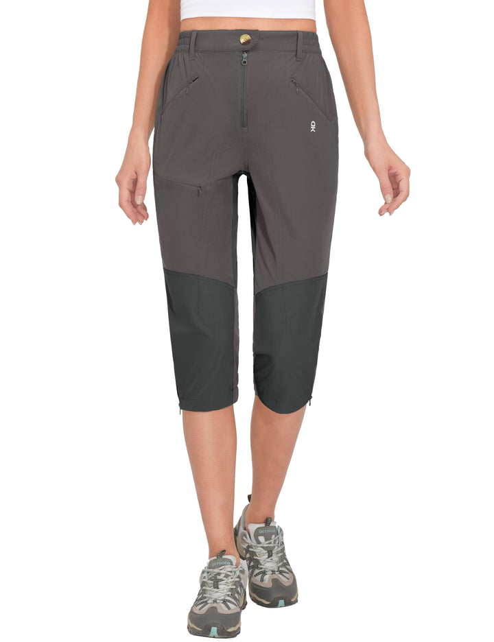 Women's Quick Dry Capri 3/4 Hiking Water-Resistant Pants Golf Casual MP-US-DK