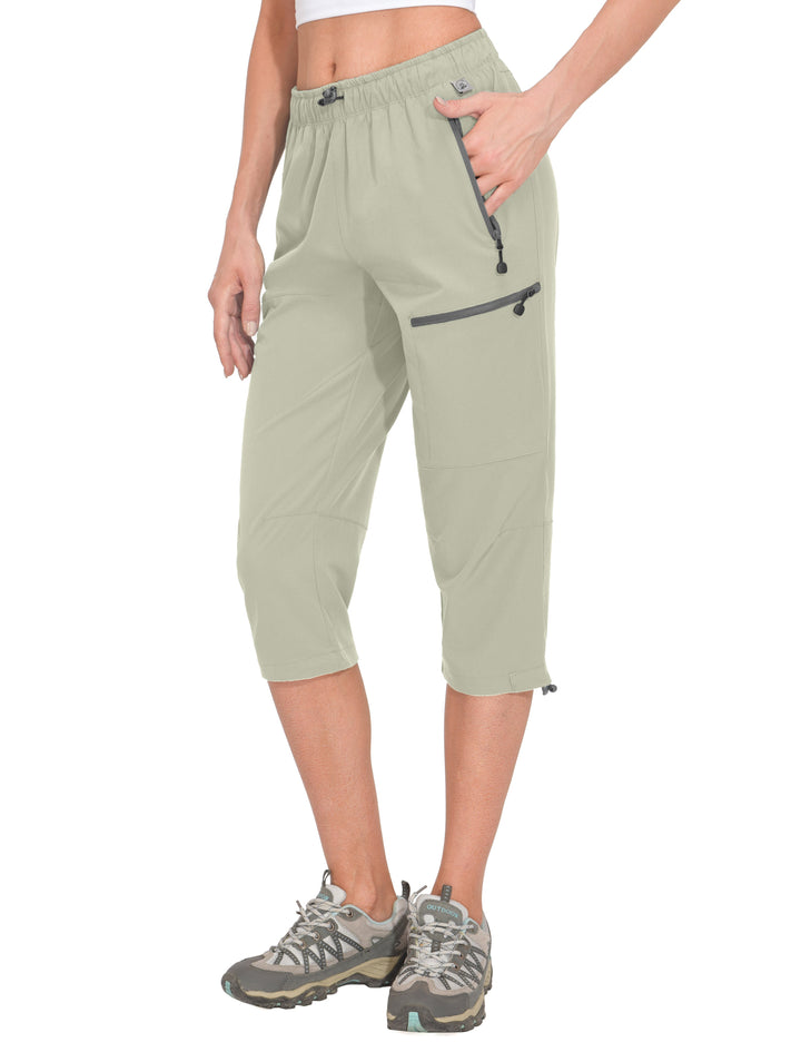 Women's Quick Dry Lightweight Travel Casual 3/4 Pants Capri Shorts MP-US-DK