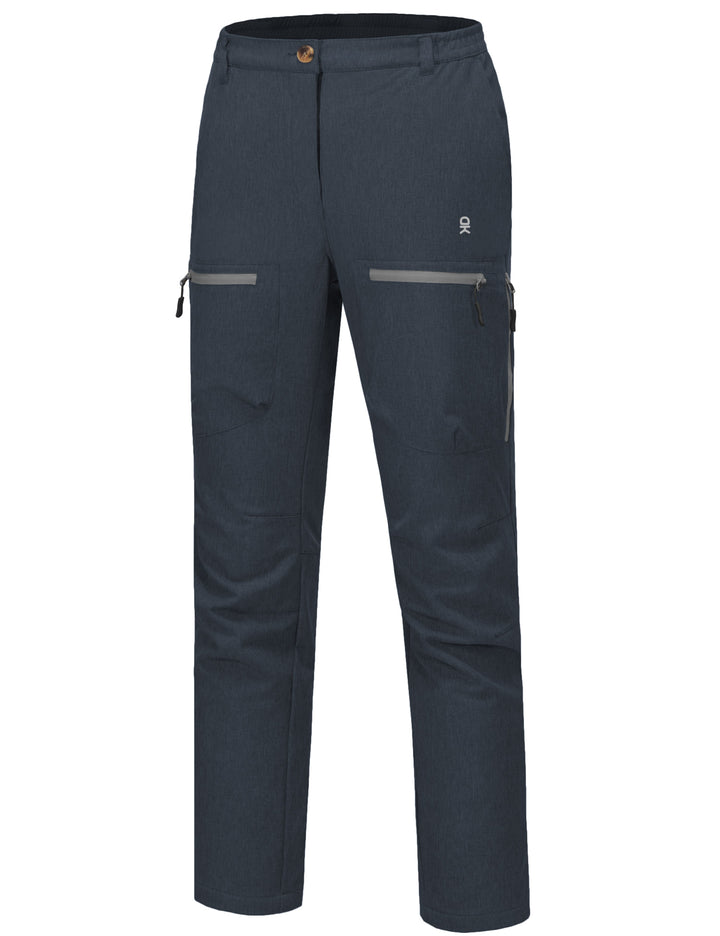 Women's Windproof Hiking Cargo Pants Fleece Lined Water Repellent Pants YZF US-DK