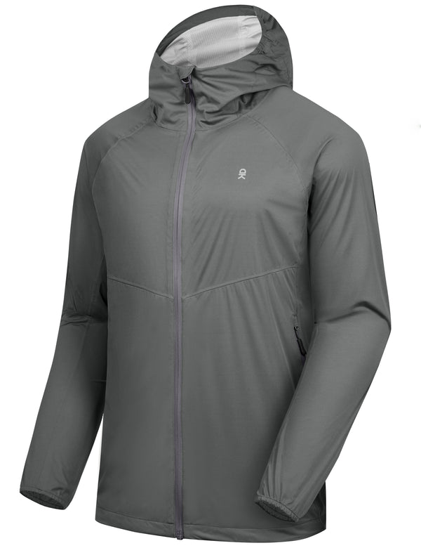Men???¡§o?¡§¡§s Ultra Light Waterproof Hooded Rain Jacket, for Hiking, Fishing, and Cycling MP-US-DK
