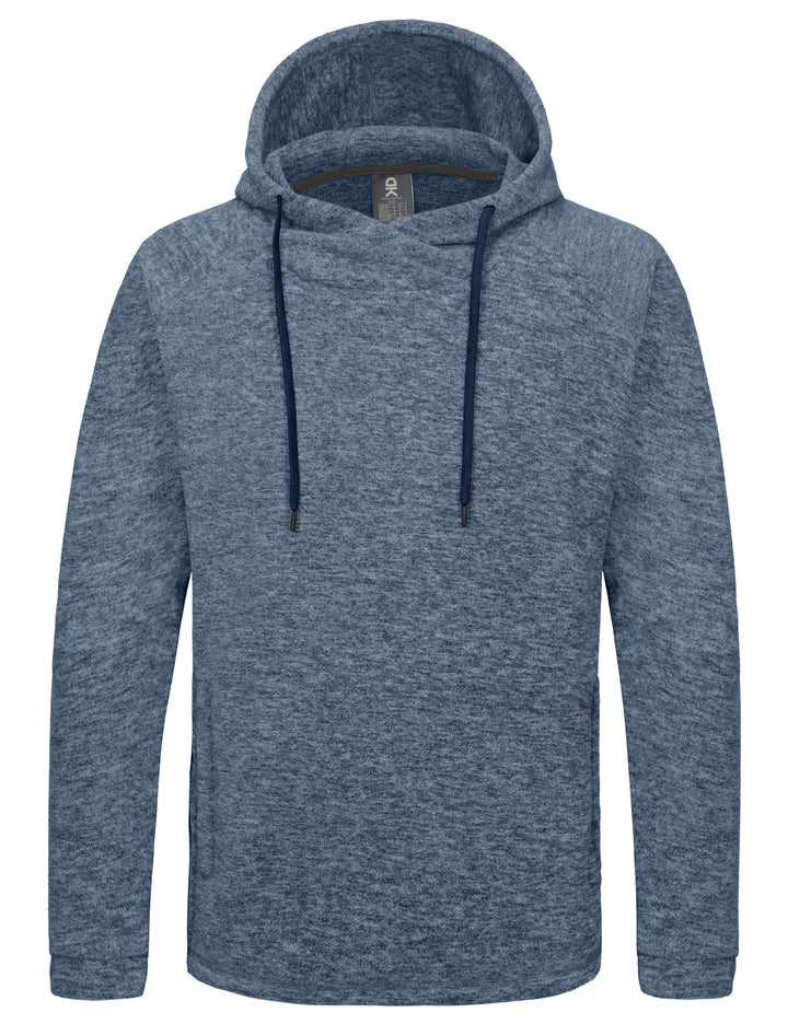 Men's Lightweight Polar Fleece Pullover Hoodies Warm Running Sweatshirts  Hiking Travel Coat YZF US-DK