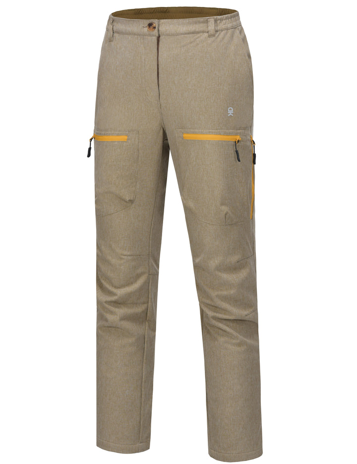 Women's Windproof Hiking Cargo Pants Fleece Lined Water Repellent Pants YZF US-DK