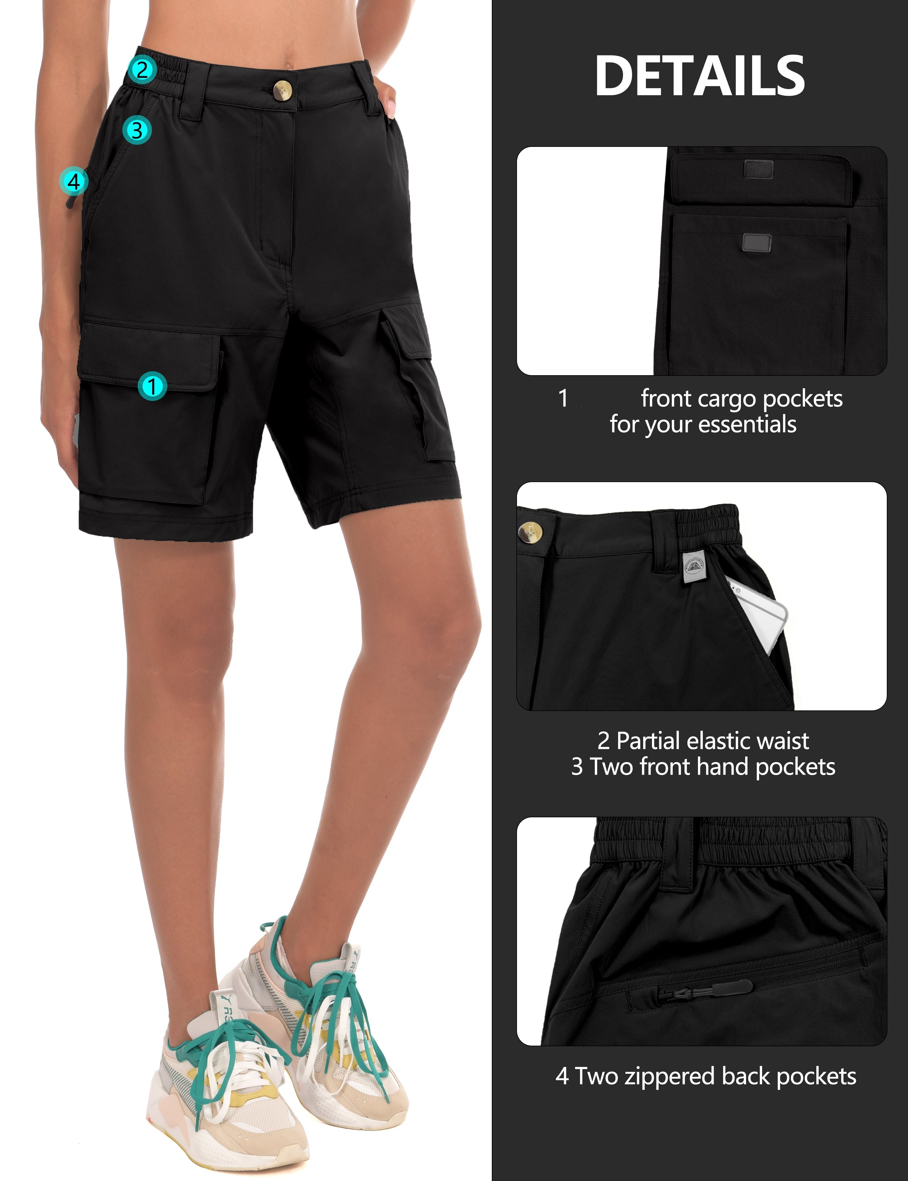 Womens Hiking Shorts, Quick Dry Cargo Shorts Women for Golf