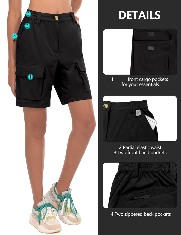 WILLIT Short Cargo Femme - Séchage Rapide, Poches, Short Randonnée Léger Été Avec Protection UPF50