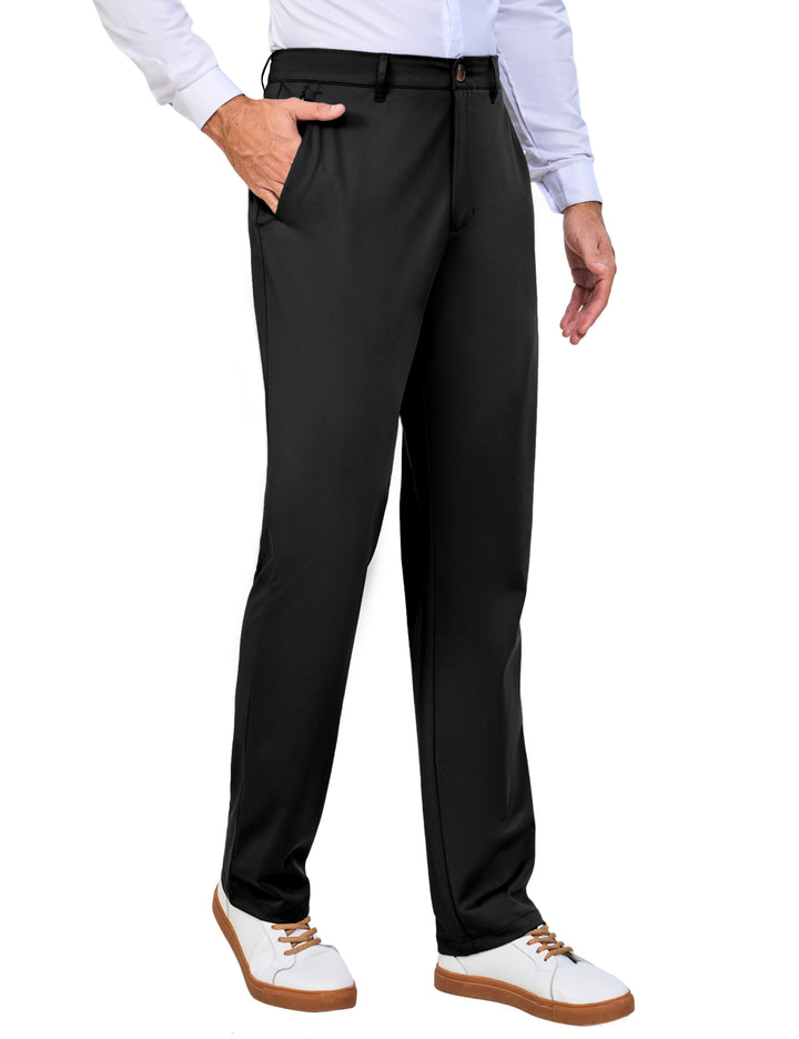 Men's Regular Fit Dress Pants Golf Pants Casual Travel Pants, Black / XL Men's Regular Fit Dress Pants Golf Pants Casual Travel Pants, Black / XL