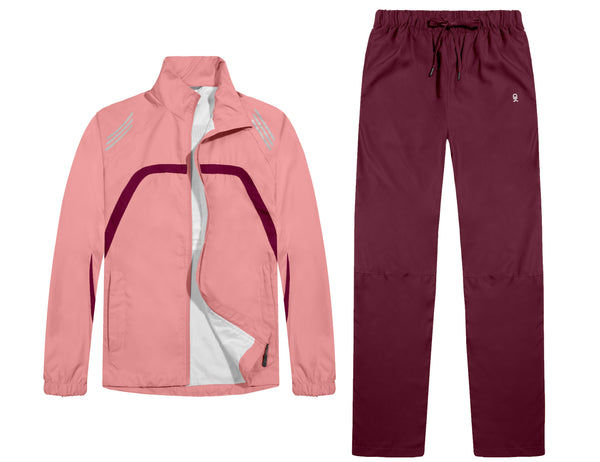 Women Running Jacket 2 Pieces Set, Full Zip Track Sports Suits for Cycling MP-US-DK