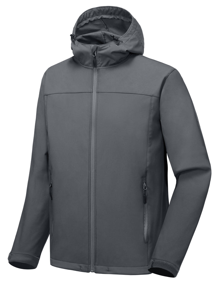 Men¡¯s Softshell Jacket with Removable Hood and Water Repellent YZF US-DK