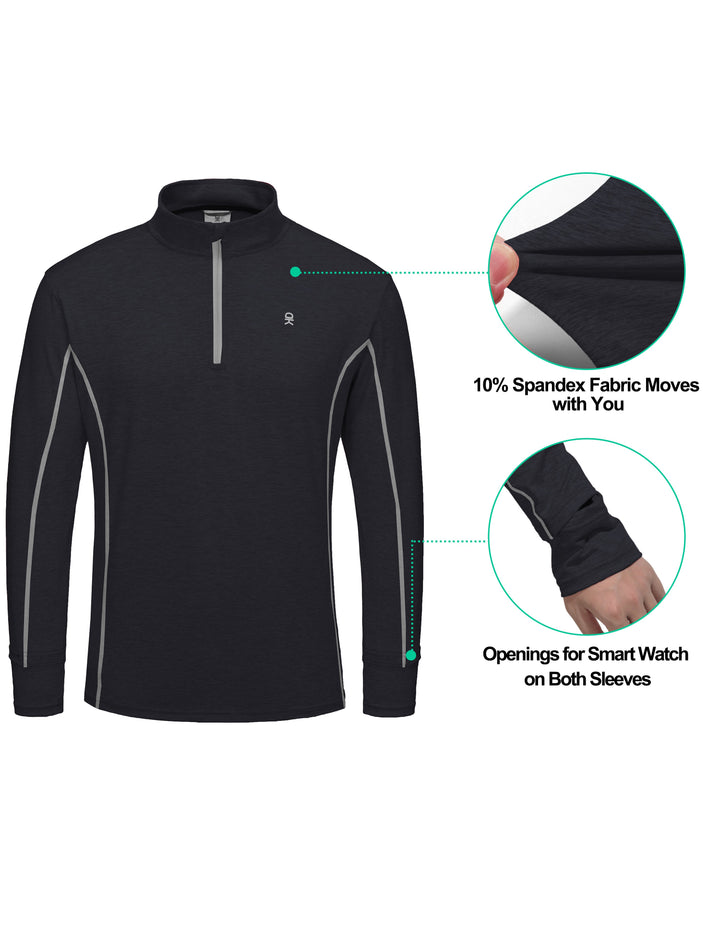 Men¡¯s Lightweight  UPF 50 Long Sleeve Athletic Shirts for Running Golf, Packable MP-US-DK