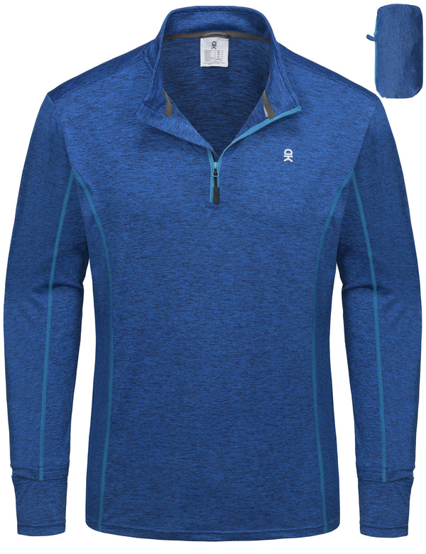 Men¡¯s Lightweight  UPF 50 Long Sleeve Athletic Shirts for Running Golf, Packable MP-US-DK