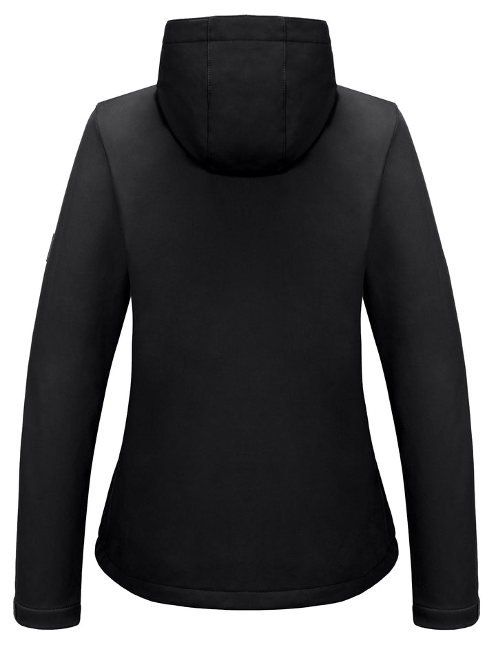 Women's Softshell Jacket Hooded Windproof Fleece Lined Jackets YZF US-DK