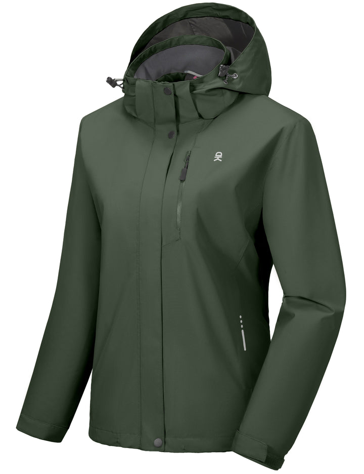 Women's Lightweight Hooded Waterproof Rain Jacket  for Travel Hiking Golf MP-US-DK