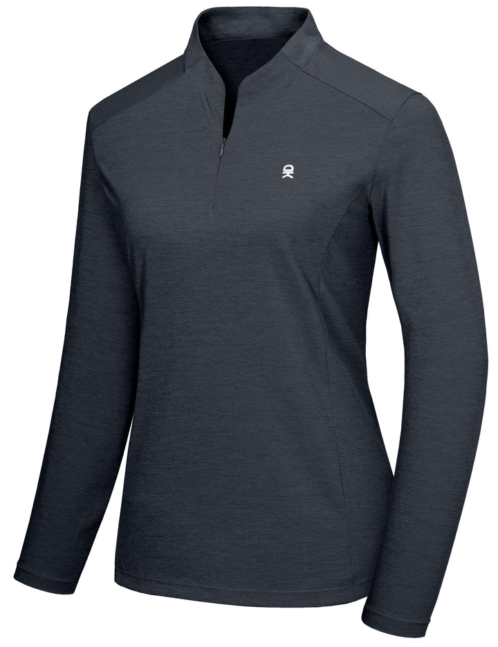 Women's UPF50+ Shirts 1/4 Long Sleeve Pullover Lightweight Golf Hiking Tops MP-US-DK