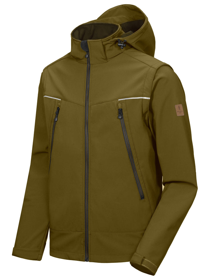 Men's Waterproof Fleece Softshell Ski Jacket YZF US-DK