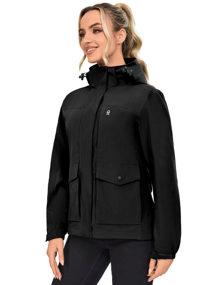 Women's Windbreaker Jacket Lightweight Outdoor Jacket with Hood Waterproof MP-US-DK