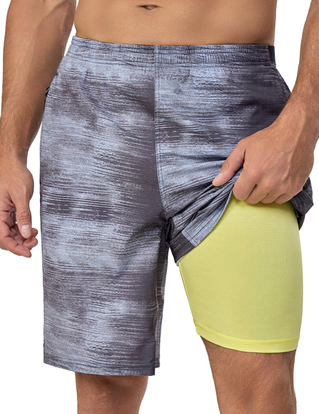 Men s Quick Dry Swim Trunks 9 Inch Stretch Board Shorts with Compressi Little Donkey Andy