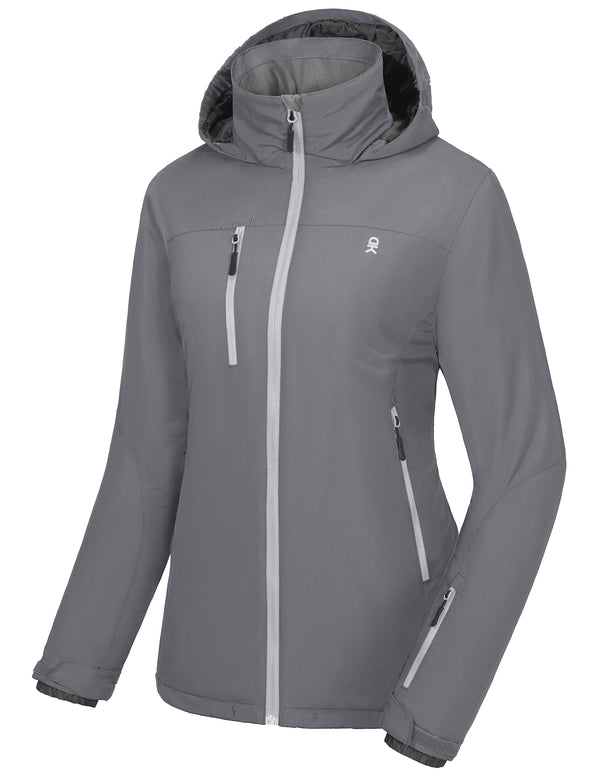 Women's Insulated Windproof Ski Jacket with Hood MP US-DK