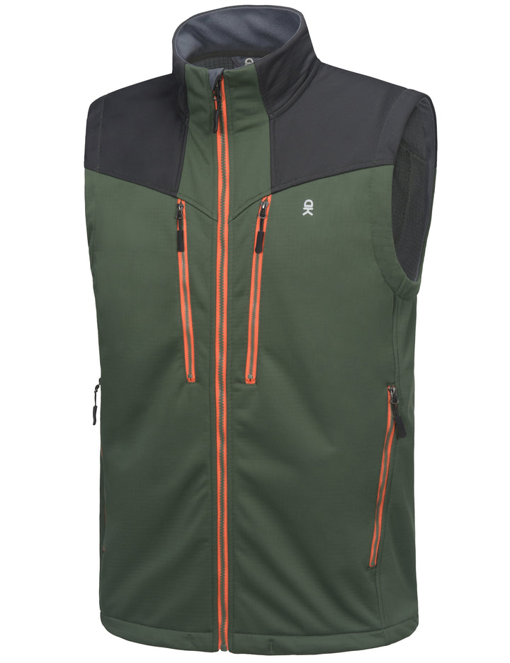 Men's Lightweight Fleece Lined Outdoor Windproof Sleeveless Jackets Vests MP-US-DK