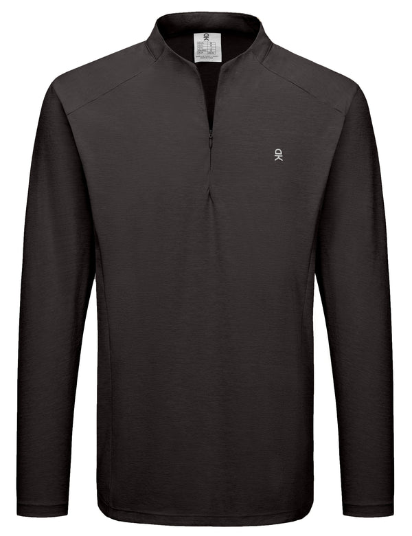 Men's UPF 50+ Quarter Zip Pullover Long Sleeve Athletic Shirts MP-US-DK