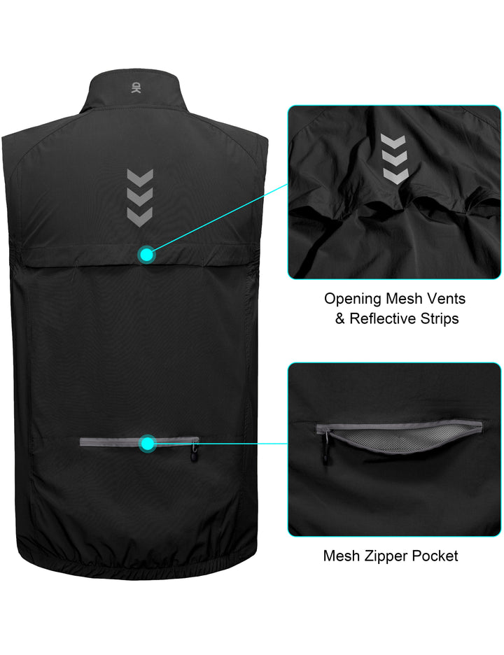 Men's Quick Dry Stretchy Windproof Vest for Cycling MP-US-DK