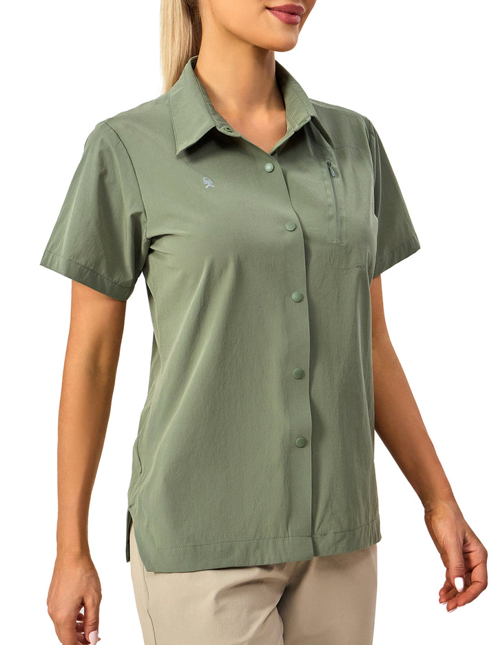 Women's UPF 50+ Safari Outdoor Cool Quick Dry Hiking Shirts MP-US-DK