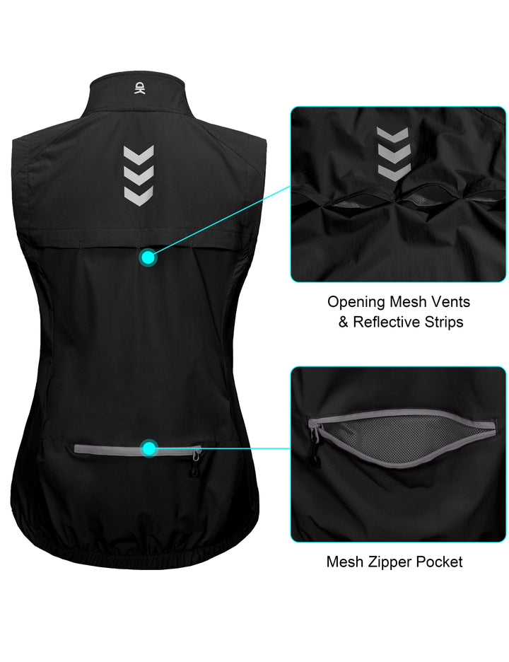 womenen's Quick Dry Stretchy Windproof Vest for Cycling MP-US-DK