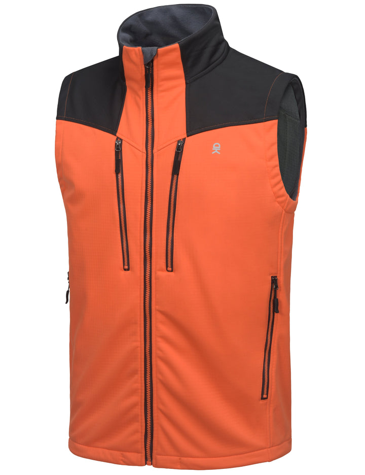 Men's Lightweight Fleece Lined Outdoor Windproof Sleeveless Jackets Vests MP-US-DK