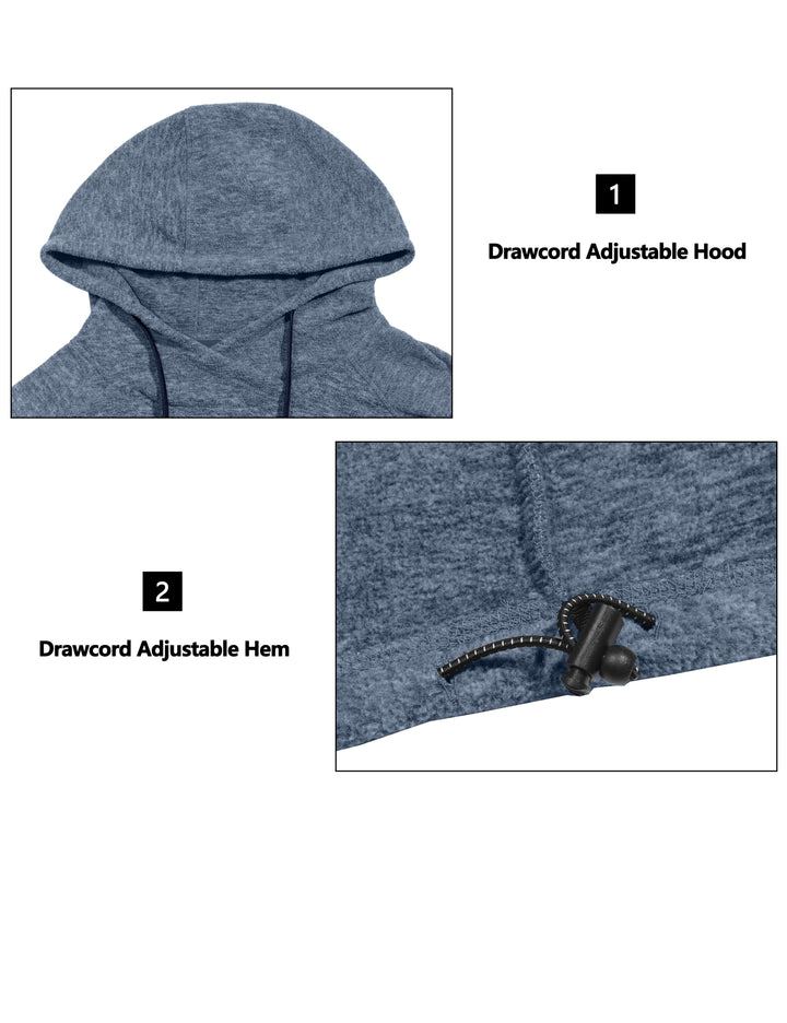 Men's Lightweight Polar Fleece Pullover Hoodies Warm Running Sweatshirts  Hiking Travel Coat YZF US-DK