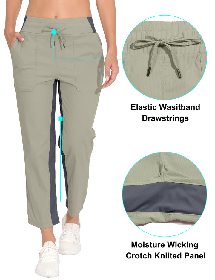 Women's Lightweight Capri Pants, Stretchy Quick Dry Golf Pants MP-US-DK