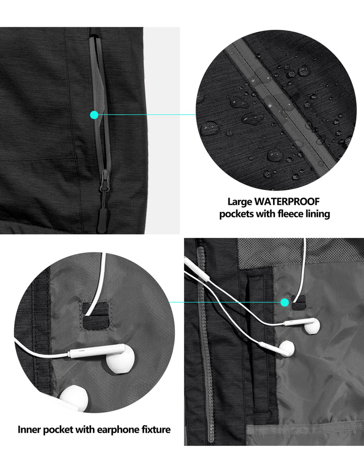 Women's Waterproof Rain Jacket Ski Outdoor Hiking Windbreaker Coat MP-US-DK