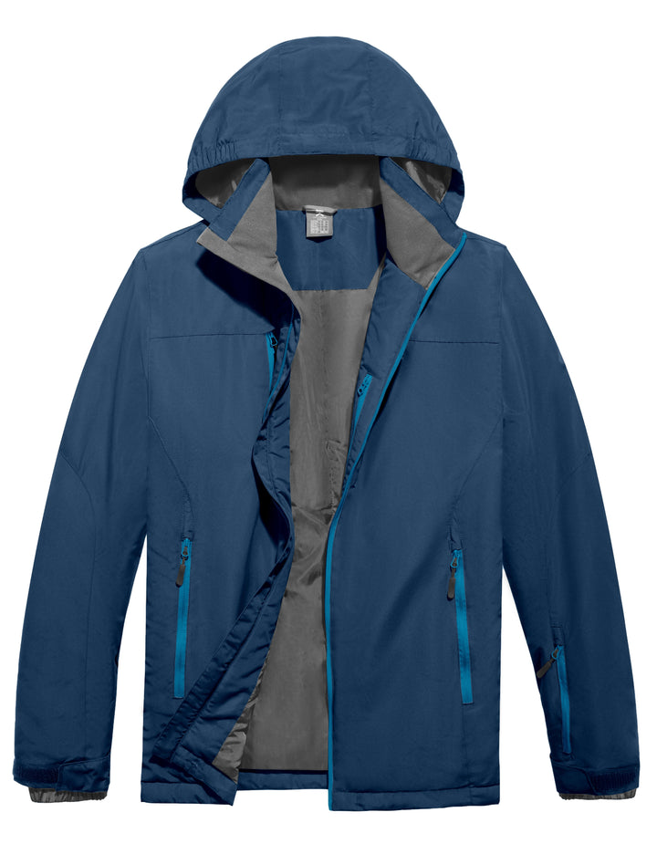 Men's Warm Insulated Lightweight Hooded Winter Ski Jacket MP US-DK