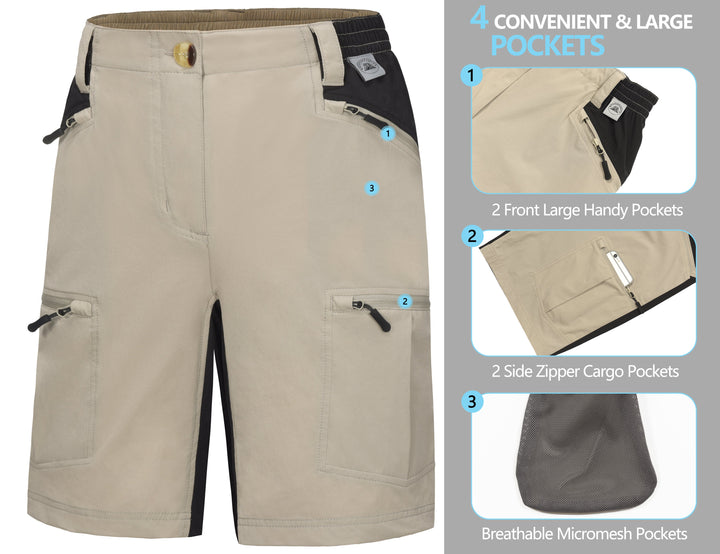 Women's Quick Dry Cargo Shorts  for  Hiking, Golf, Cycling MP-US-DK