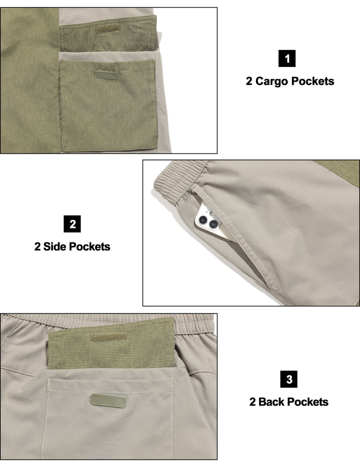Men's Hiking Cargo Shorts Quick Dry Lightweight Stretch Shorts for Golf Fishing MP-US-DK